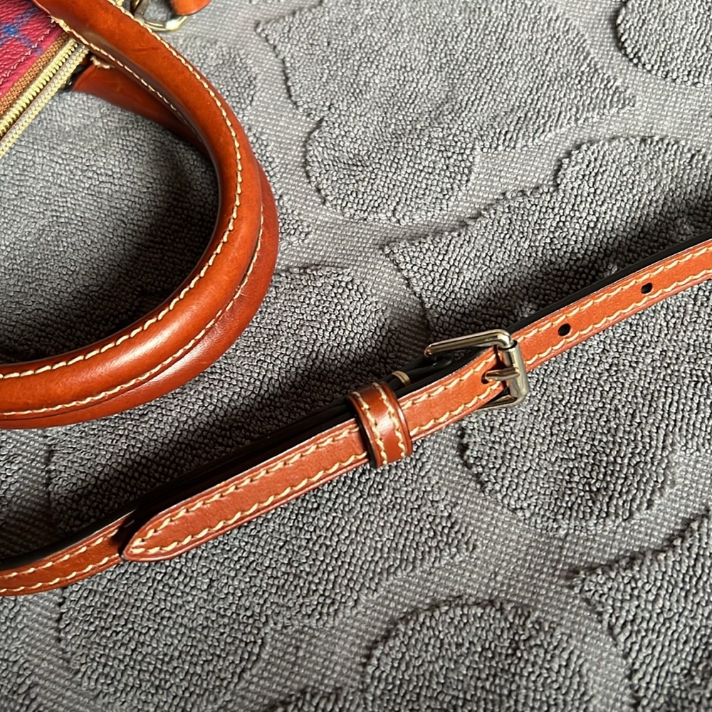 Dooney & Bourke Plaid Coated Cotton Zip Zip Satchel with Shoulder Strap - Picture 16 of 16